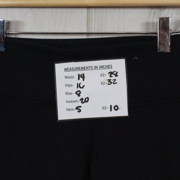 Lululemon Black Cropped Work Out Running Athletic Leggings Size 8 - Picture 9 of 9